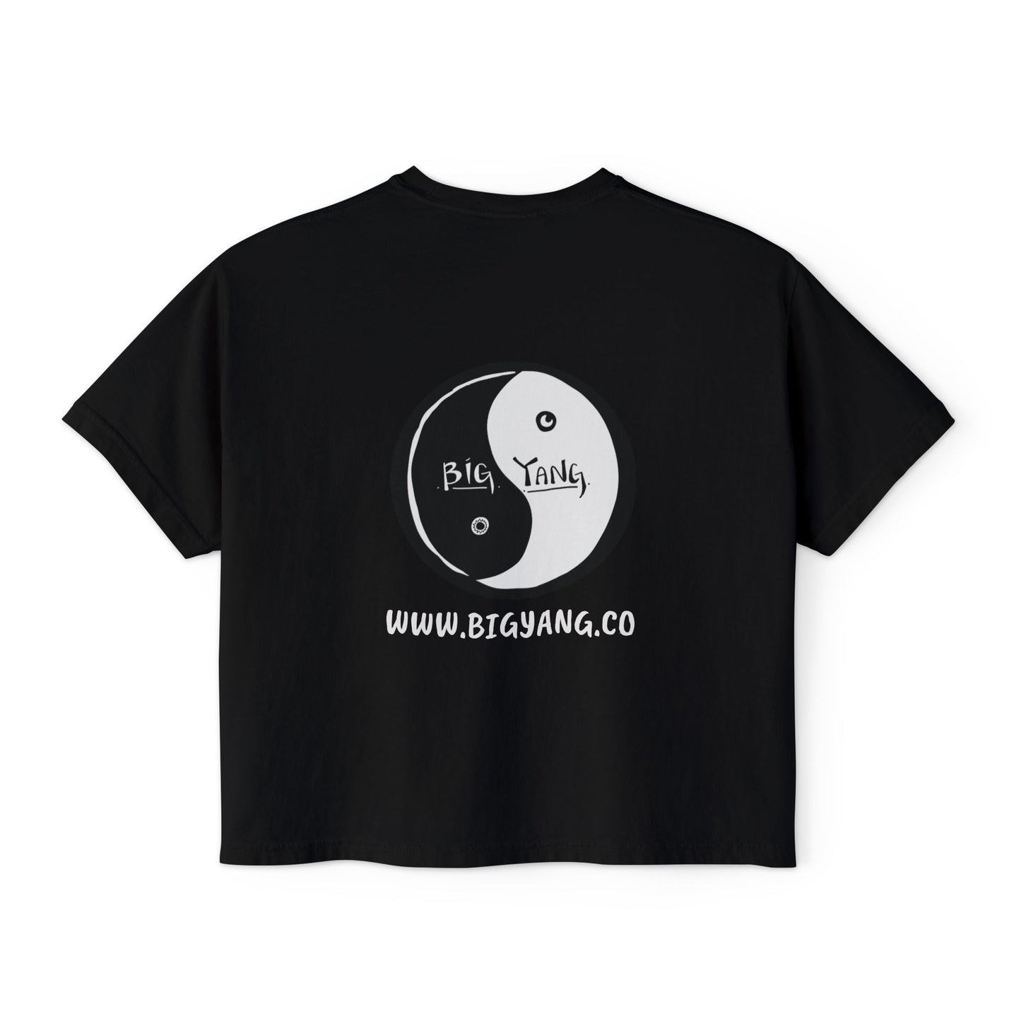Big Yang Boxy Tee — Womens Black Graphic T-Shirt