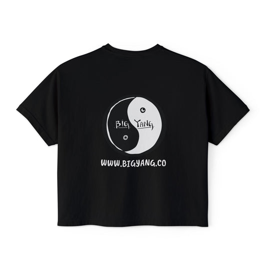 Big Yang Boxy Tee — Womens Black Graphic T-Shirt
